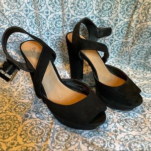 Black platform heels